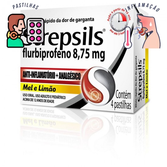 Strepsils mel limão com 4 pastilhas